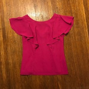 Banana Republic Flutter Sleeve V Back Blouse Top